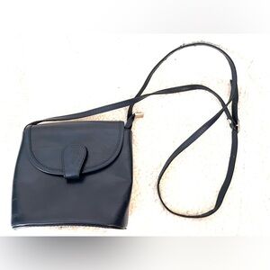 Italian Made Vera Pelle Navy Blue Leather Purse Crossbody Bag Adjustable Italy